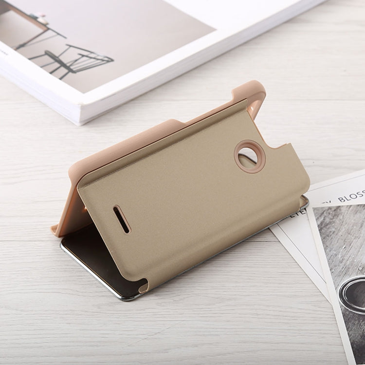 Mirror Clear View Horizontal Flip PU Leather Case for Xiaomi Redmi 6, with Holder