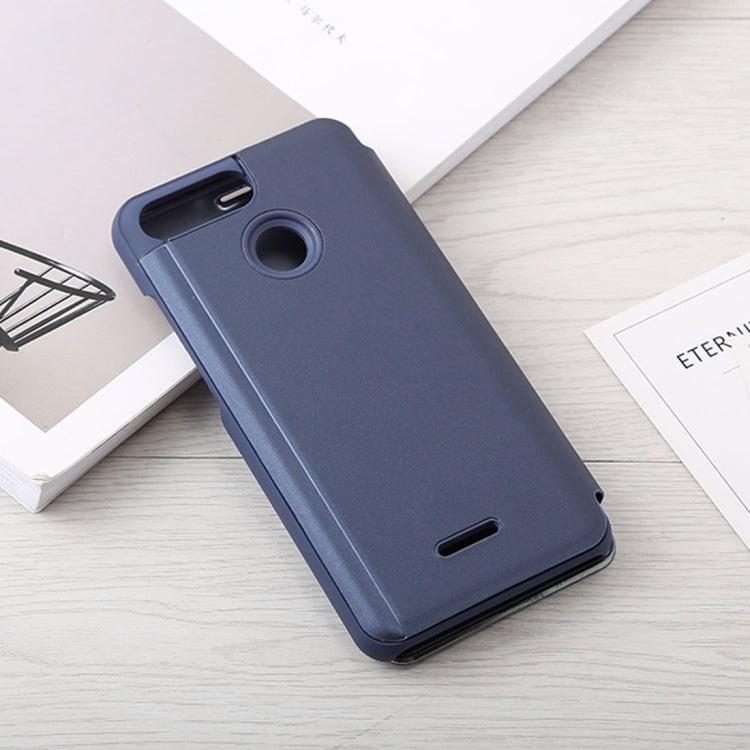 Mirror Clear View Horizontal Flip PU Leather Case for Xiaomi Redmi 6, with Holder