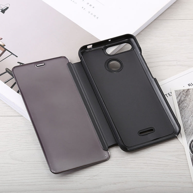 Mirror Clear View Horizontal Flip PU Leather Case for Xiaomi Redmi 6A, with Holder