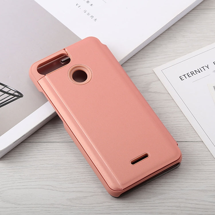 Mirror Clear View Horizontal Flip PU Leather Case for Xiaomi Redmi 6A, with Holder