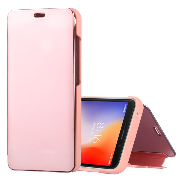 Mirror Clear View Horizontal Flip PU Leather Case for Xiaomi Redmi 6A, with Holder