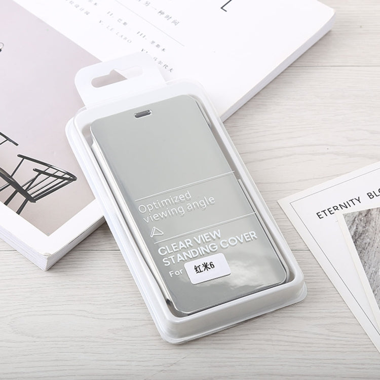 Mirror Clear View Horizontal Flip PU Leather Case for Xiaomi Redmi 6A, with Holder