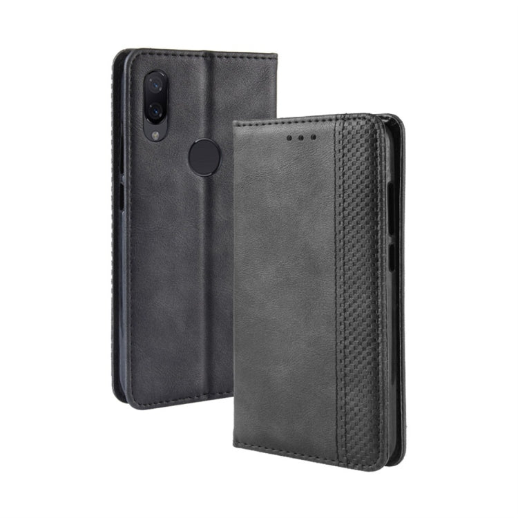 Magnetic Buckle Retro Texture Horizontal Flip Leather Case for Xiaomi Redmi Note 7, with Holder & Card Slots & Wallet