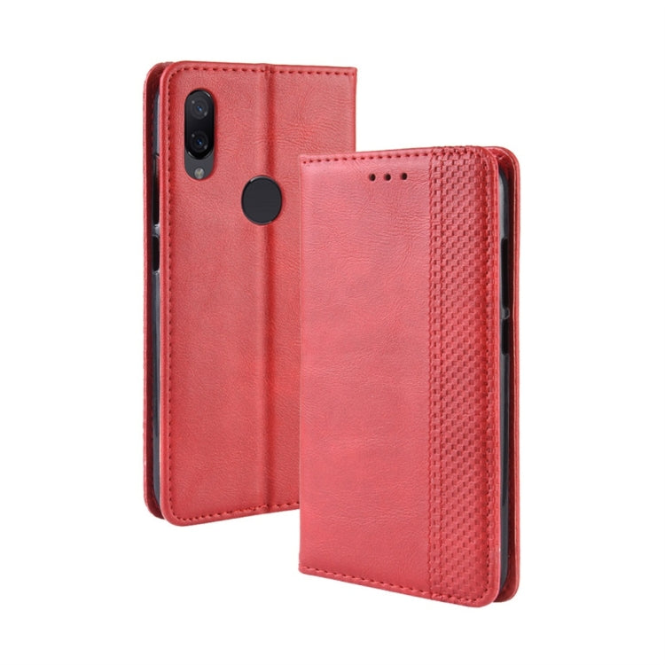 Magnetic Buckle Retro Texture Horizontal Flip Leather Case for Xiaomi Redmi Note 7, with Holder & Card Slots & Wallet