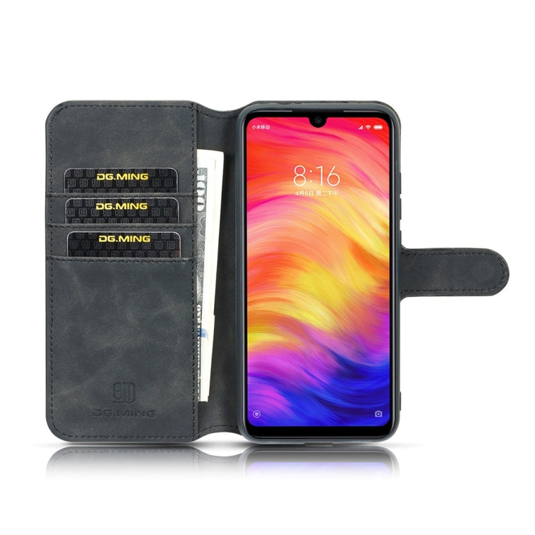 DG.MING Retro Oil Side Horizontal Flip Case for Xiaomi Redmi 7, with Holder & Card Slots & Wallet