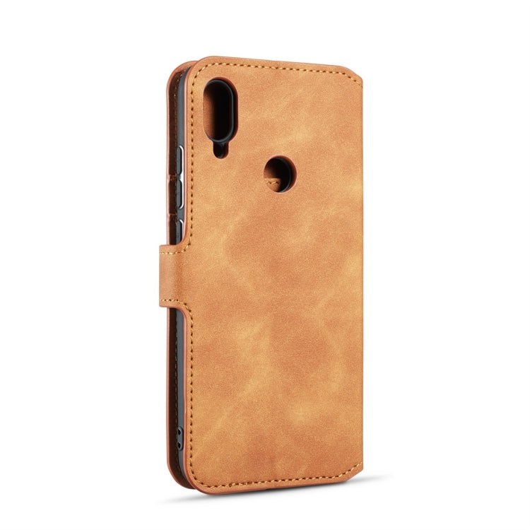 DG.MING Retro Oil Side Horizontal Flip Case for Xiaomi Redmi 7, with Holder & Card Slots & Wallet