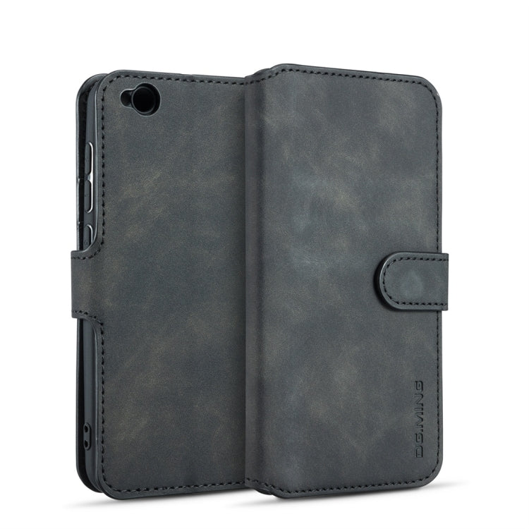 DG.MING Retro Oil Side Horizontal Flip Case for Xiaomi Redmi Go, with Holder & Card Slots & Wallet