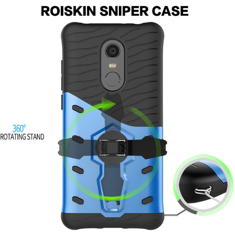 For Xiaomi Redmi 5 Plus PC + TPU Dropproof Sniper Hybrid Protective Back Case with 360 Degree Rotation Holder