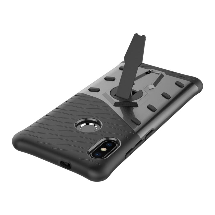 For Xiaomi Redmi Note 5 Pro PC + TPU Dropproof Sniper Hybrid Protective Back Case with 360 Degree Rotation Holder