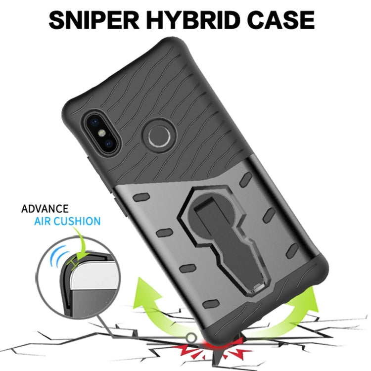 For Xiaomi Redmi Note 5 Pro PC + TPU Dropproof Sniper Hybrid Protective Back Case with 360 Degree Rotation Holder