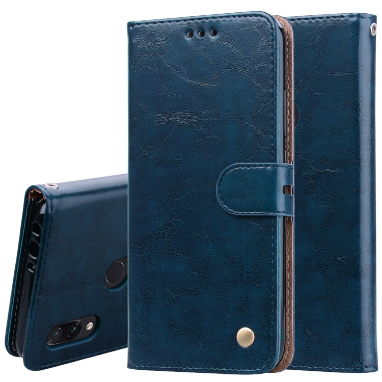 Business Style Oil Wax Texture Horizontal Flip Leather Case for Xiaomi Redmi 7, with Holder & Card Slots & Wallet