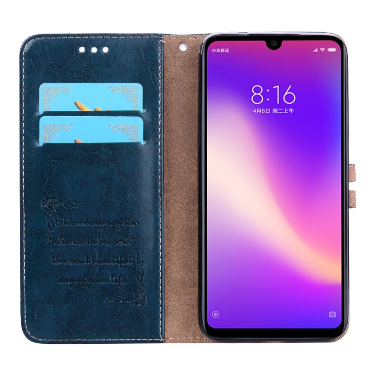 Business Style Oil Wax Texture Horizontal Flip Leather Case for Xiaomi Redmi 7, with Holder & Card Slots & Wallet