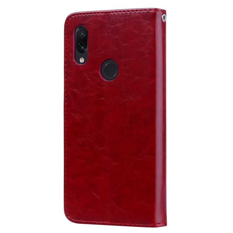 Business Style Oil Wax Texture Horizontal Flip Leather Case for Xiaomi Redmi 7, with Holder & Card Slots & Wallet