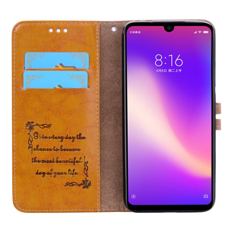 Business Style Oil Wax Texture Horizontal Flip Leather Case for Xiaomi Redmi 7, with Holder & Card Slots & Wallet