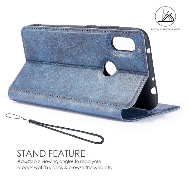 Retro Simple Ultra-thin Magnetic Horizontal Flip Leather Case for Xiaomi Redmi Note 6 / Redmi Note 6 Pro, with Holder & Card Slots & Lanyard