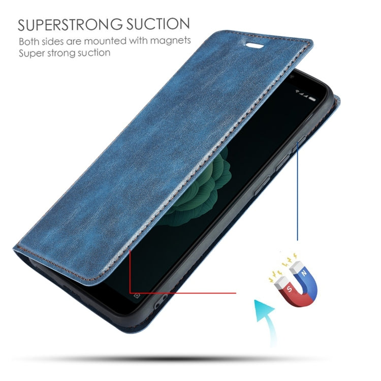 Retro Simple Ultra-thin Magnetic Horizontal Flip Leather Case for Xiaomi Redmi Note 6 / Redmi Note 6 Pro, with Holder & Card Slots & Lanyard