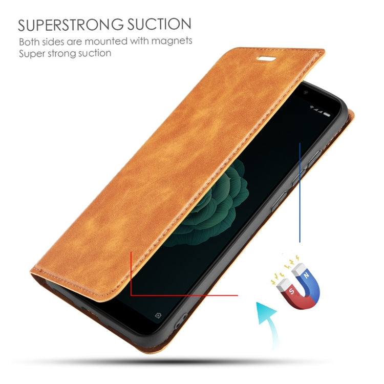 Retro Simple Ultra-thin Magnetic Horizontal Flip Leather Case for Xiaomi Redmi Note 6 / Redmi Note 6 Pro, with Holder & Card Slots & Lanyard