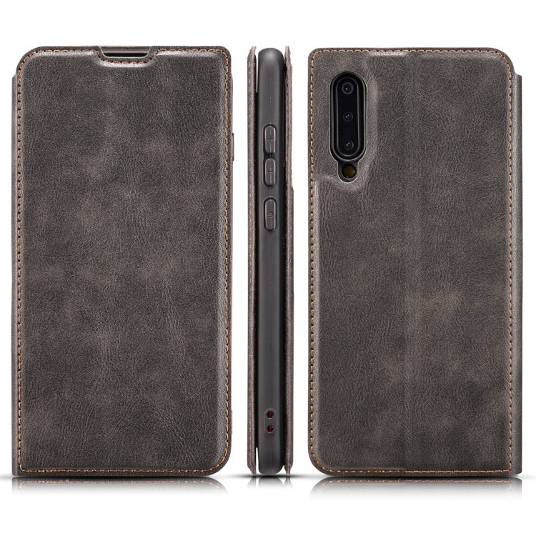 Retro Simple Ultra-thin Magnetic Horizontal Flip Leather Case for Xiaomi Mi 9, with Holder & Card Slots & Lanyard