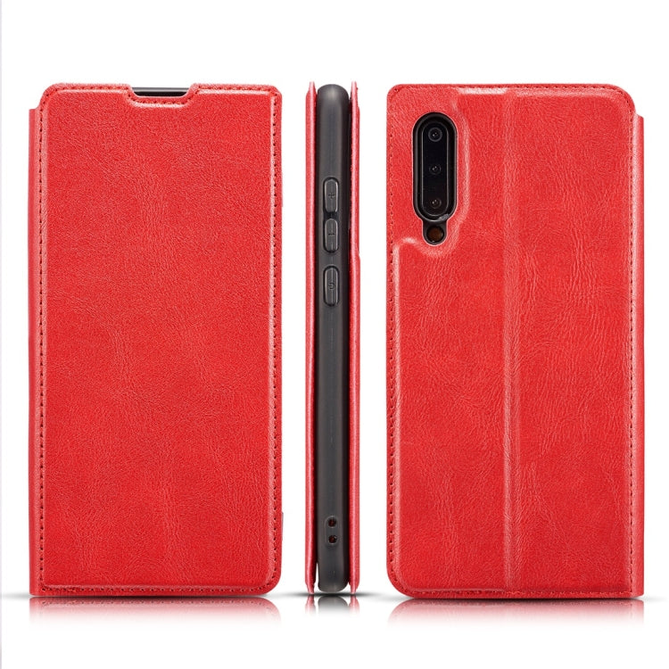Retro Simple Ultra-thin Magnetic Horizontal Flip Leather Case for Xiaomi Mi 9, with Holder & Card Slots & Lanyard