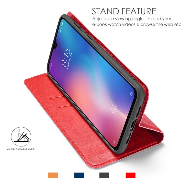 Retro Simple Ultra-thin Magnetic Horizontal Flip Leather Case for Xiaomi Mi 9, with Holder & Card Slots & Lanyard