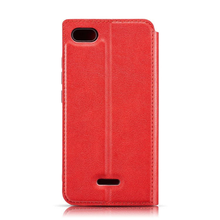 Retro Simple Ultra-thin Magnetic Horizontal Flip Leather Case for Xiaomi Redmi 6A, with Holder & Card Slots & Lanyard