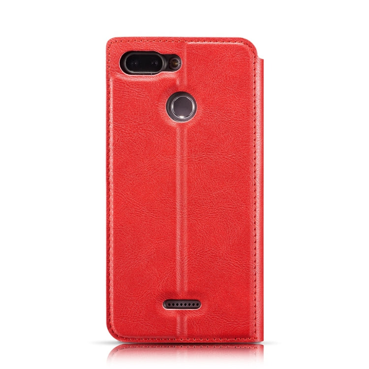 Retro Simple Ultra-thin Magnetic Horizontal Flip Leather Case for Xiaomi Redmi 6, with Holder & Card Slots & Lanyard