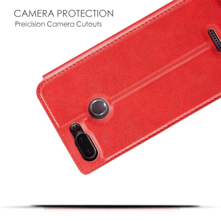 Retro Simple Ultra-thin Magnetic Horizontal Flip Leather Case for Xiaomi Redmi 6, with Holder & Card Slots & Lanyard