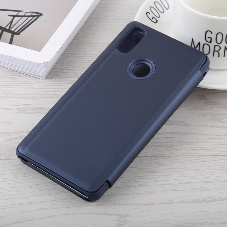 Mirror Clear View Horizontal Flip PU Leather Case for Xiaomi Redmi Note 5 Pro, with Holder