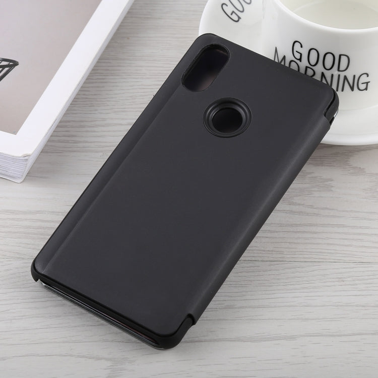 Mirror Clear View Horizontal Flip PU Leather Case for Xiaomi Mi 8, with Holder
