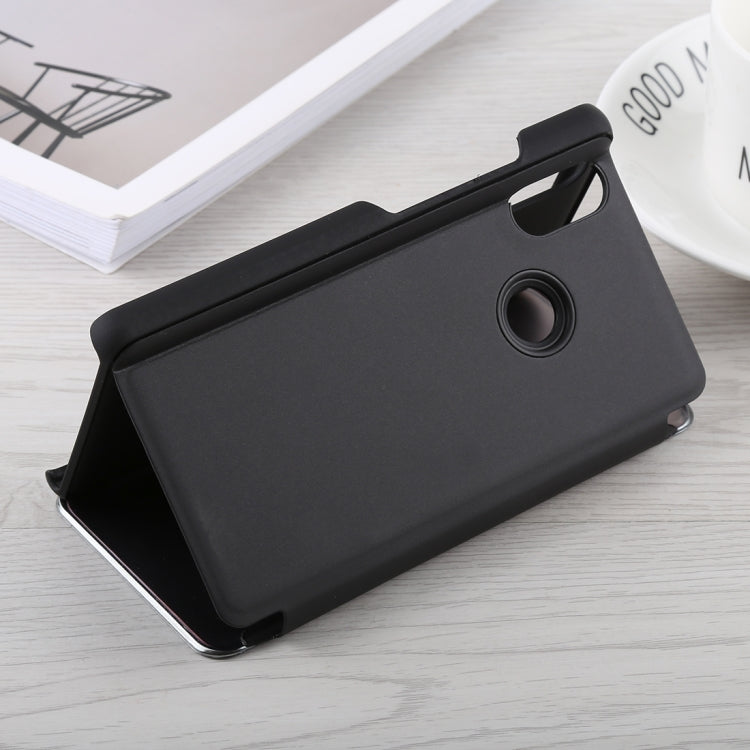 Mirror Clear View Horizontal Flip PU Leather Case for Xiaomi Mi 8, with Holder