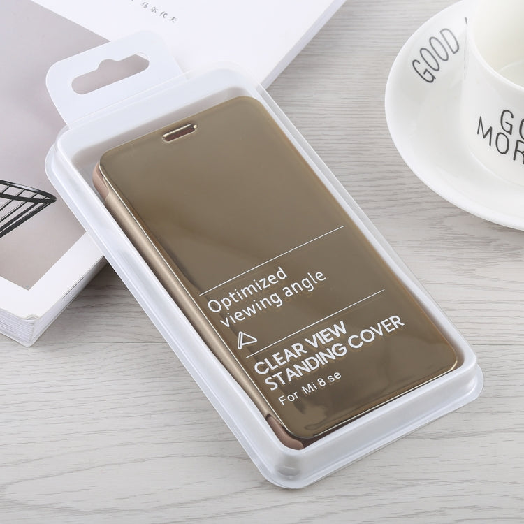 Mirror Clear View Horizontal Flip PU Leather Case for Xiaomi Mi 8, with Holder