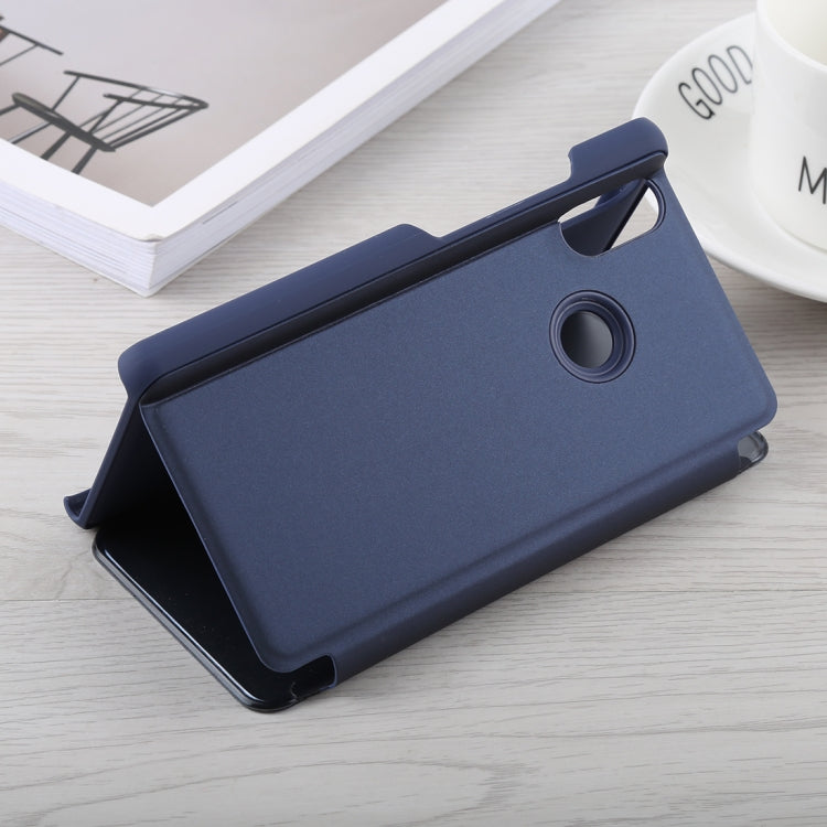 Mirror Clear View Horizontal Flip PU Leather Case for Xiaomi Mi 8, with Holder