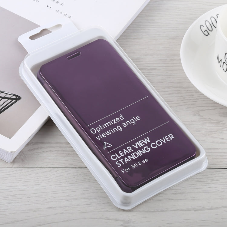 Mirror Clear View Horizontal Flip PU Leather Case for Xiaomi Mi 8, with Holder