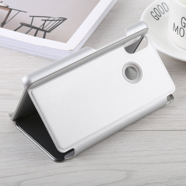 Mirror Clear View Horizontal Flip PU Leather Case for Xiaomi Mi 8, with Holder