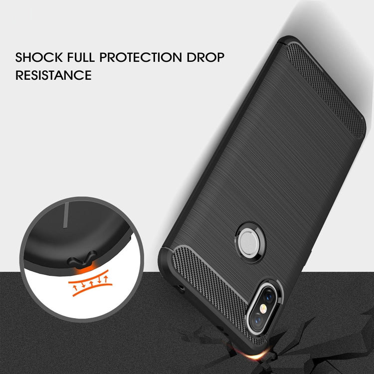 Brushed Texture Carbon Fiber Shockproof TPU Case for Xiaomi Redmi S2