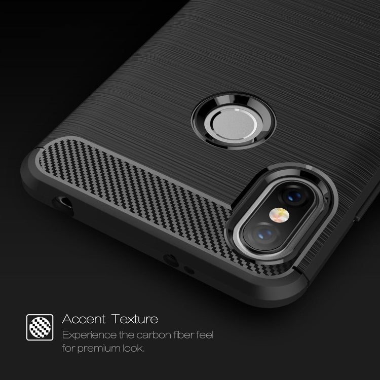 Brushed Texture Carbon Fiber Shockproof TPU Case for Xiaomi Redmi S2