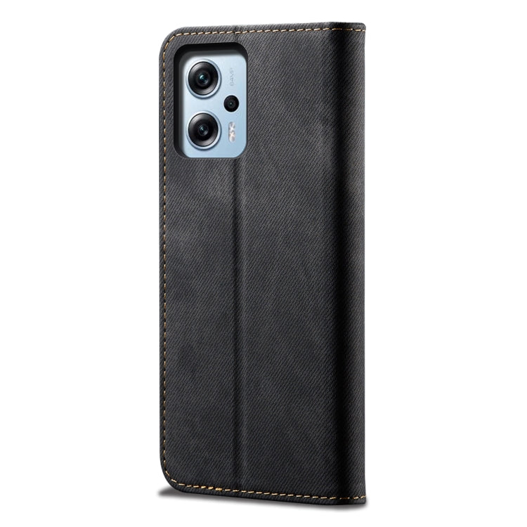 Denim Texture Leather Phone Case For Xiaomi Redmi Note 11T Pro+ / Note 12 T Pro / Poco X4 GT