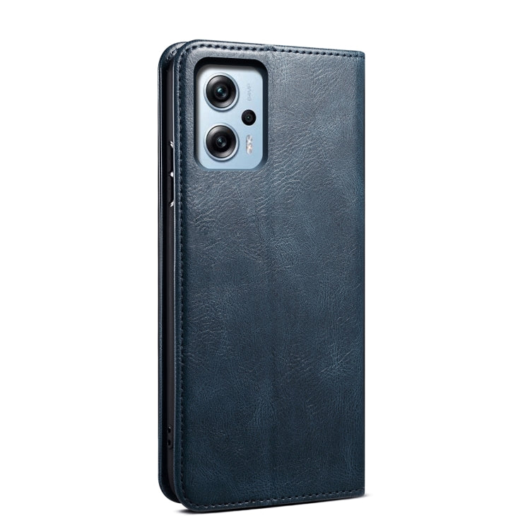 Oil Wax Crazy Horse Texture Leather Phone Case For Xiaomi Redmi Note 11T Pro+ / Note 12 T Pro / Poco X4 GT
