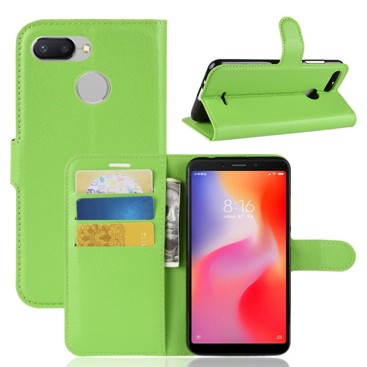 Litchi Texture Horizontal Flip Leather Case for Xiaomi Redmi 6, with Wallet & Holder & Card Slots