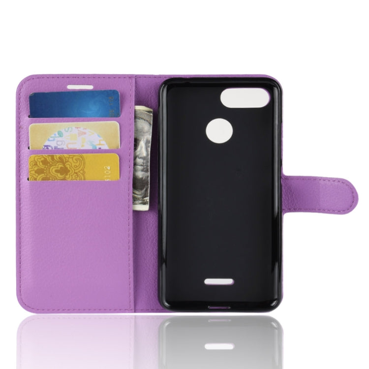 Litchi Texture Horizontal Flip Leather Case for Xiaomi Redmi 6, with Wallet & Holder & Card Slots