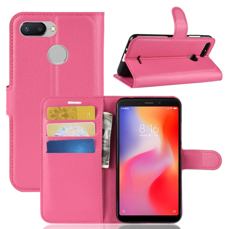 Litchi Texture Horizontal Flip Leather Case for Xiaomi Redmi 6, with Wallet & Holder & Card Slots