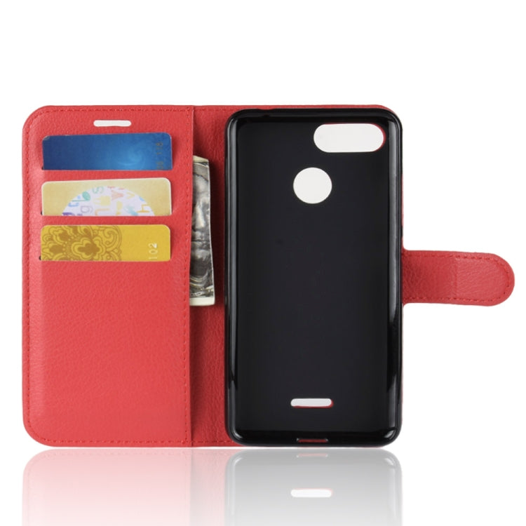 Litchi Texture Horizontal Flip Leather Case for Xiaomi Redmi 6, with Wallet & Holder & Card Slots
