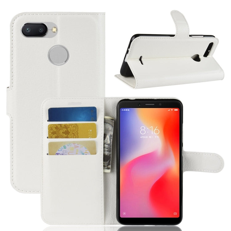 Litchi Texture Horizontal Flip Leather Case for Xiaomi Redmi 6, with Wallet & Holder & Card Slots