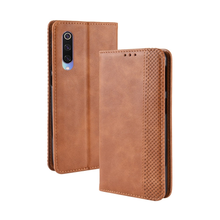 Magnetic Buckle Retro Texture Horizontal Flip Leather Case for Xiaomi Mi 9, with Holder & Card Slots & Wallet