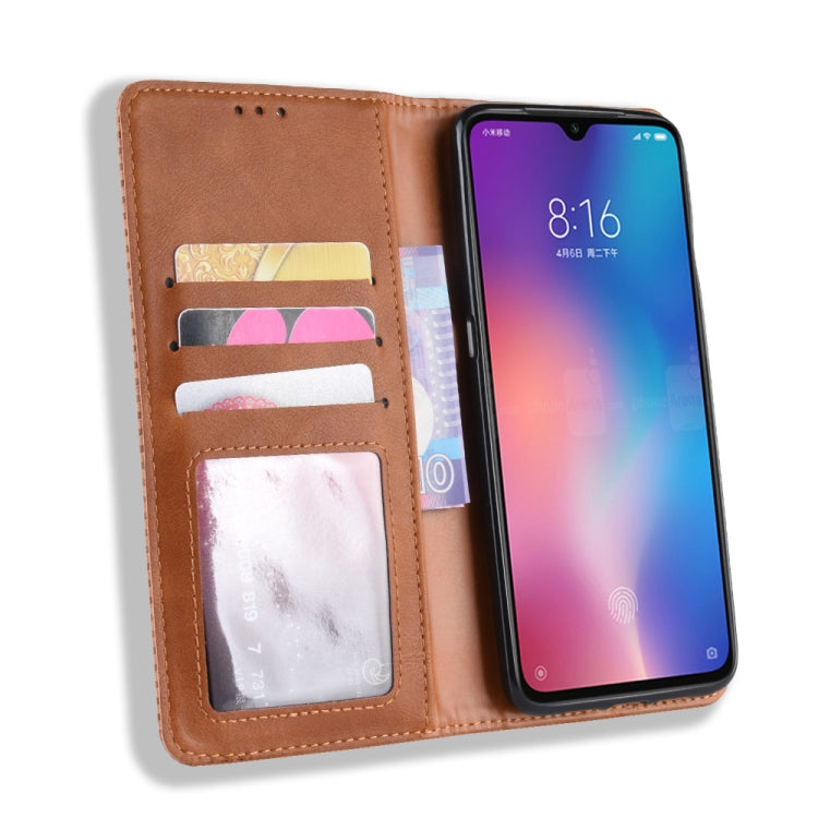 Magnetic Buckle Retro Texture Horizontal Flip Leather Case for Xiaomi Mi 9, with Holder & Card Slots & Wallet