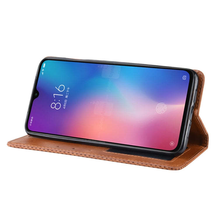 Magnetic Buckle Retro Texture Horizontal Flip Leather Case for Xiaomi Mi 9, with Holder & Card Slots & Wallet