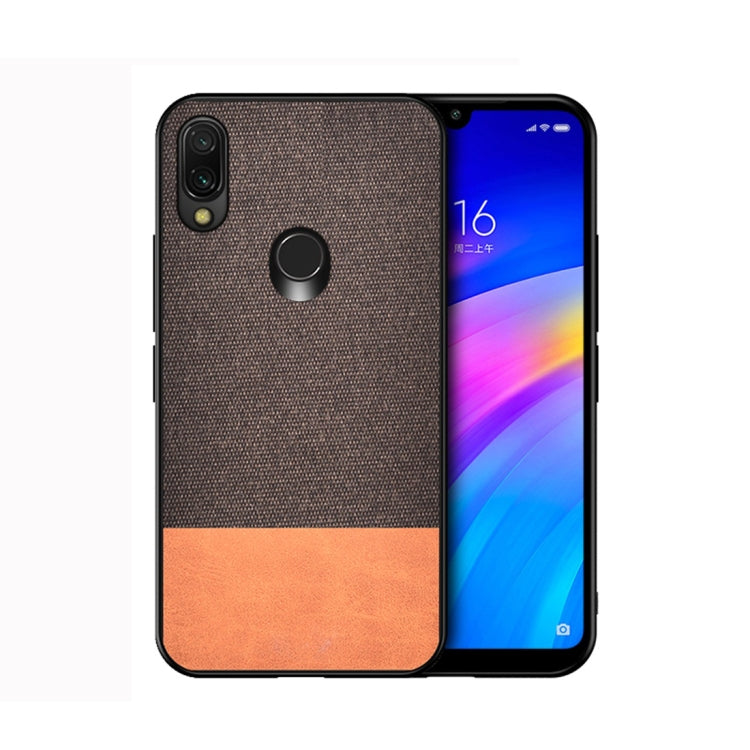 Shockproof Splicing PU + Cloth Protective Case for Xiaomi Redmi 7