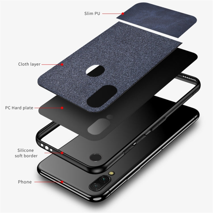 Shockproof Splicing PU + Cloth Protective Case for Xiaomi Redmi 7