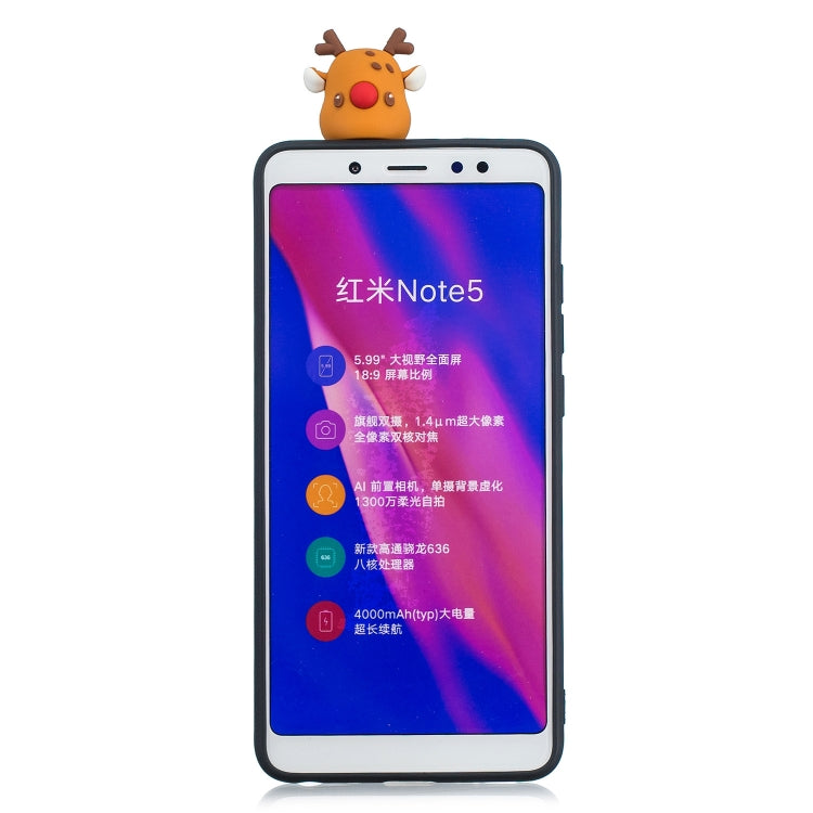 3D Paster Christmas Elk Pattern TPU Protective Case for Xiaomi Redmi Note 5 Pro