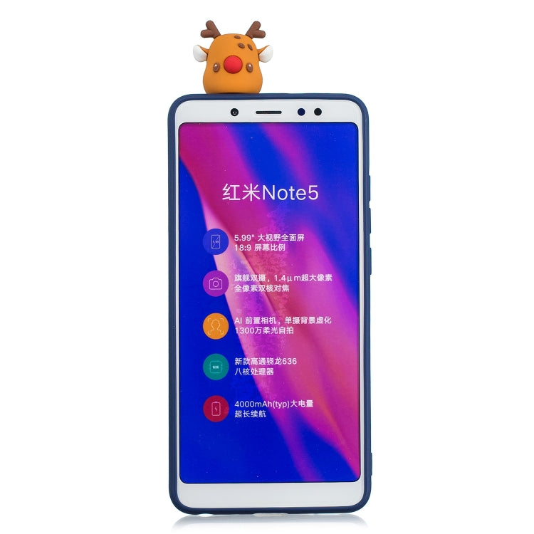 3D Paster Christmas Elk Pattern TPU Protective Case for Xiaomi Redmi Note 5 Pro